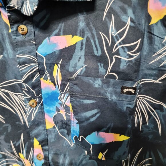 Billabong Boys Youth Sz XL Short Sleeve Button Down Hawaiian Tropical Shirt EUC - Picture 4 of 9